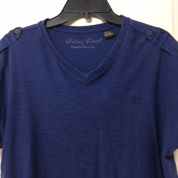 NWOT English Laundry, Men, V-neck Tee shirt, short sleeves, Navy blue, size L - Picture 3 of 8